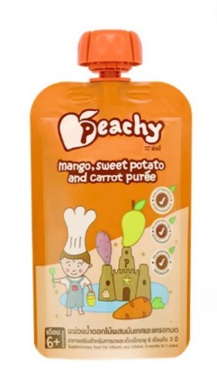 Peachy Mango sweet potato and carrot puree