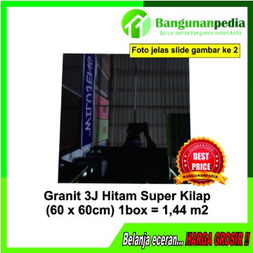 Granit Lantai 3J Nero Super Black Kilap