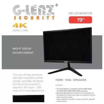 Monitor 19 Inch Glenz 4K (3840x2160)