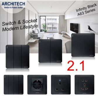 Saklar Lampu Rumah Architech Infinity A63 Black Series