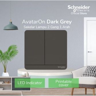 Schneider Electric AvatarOn Saklar Lampu Rumah Grey 2 Gang 1 Arah